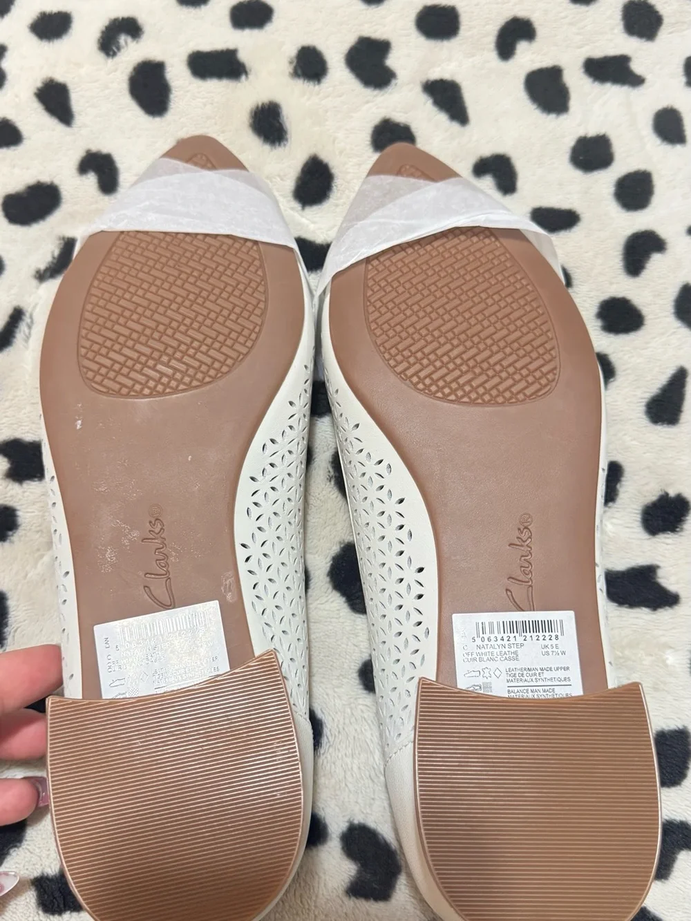 Comfortiva White Laser-Cut Bow Ballet Flats